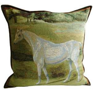  White Horse Equestrian Throw Pillow