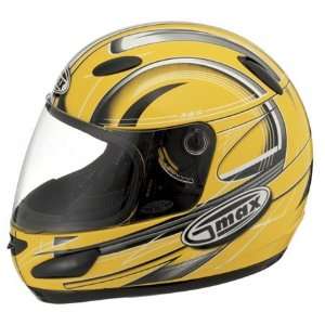  GMAX GM38 Graphic Full Face Helmet XX Small  Yellow 