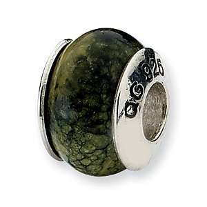   Sterling Silver Reflections Russian Serpentine Stone Bead Jewelry