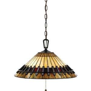   with 3 Lights with 160 Piece of Tiffany Glass Shade, Vintage Bronze