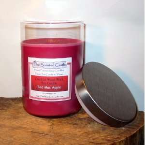  22oz Red Mac Apple Cracklin Wood Wick Soy Candle by The 