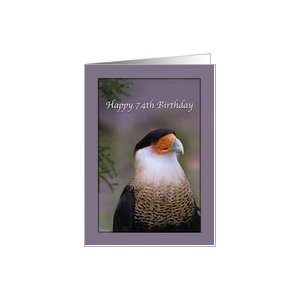    74th Birthday Card with Crested Caracara Bird Card: Toys & Games