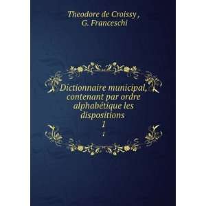   tique les dispositions . 1 G. Franceschi Theodore de Croissy  Books