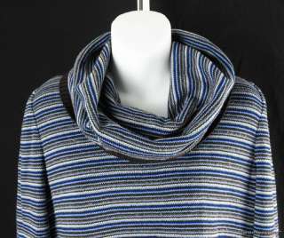 St. John Sport Stripe Cowl Neck Novelty Knit Sweater Petite P  