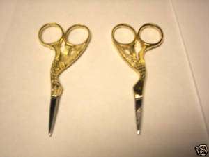 GOLD STORK SEWING EMBROIDERY CRAFT SCISSORS 3 1/2  