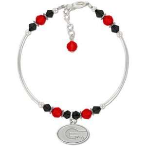  Georgia Bulldogs Crystal Tube Bracelet