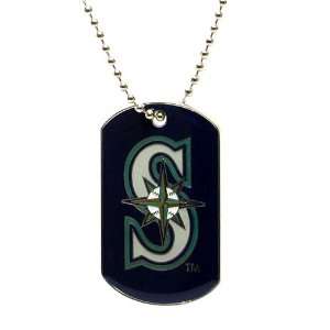  Seattle Marineers   MLB Enameled Logo Dog Tag Necklace 