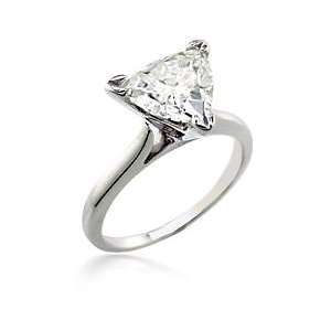Ziamond Cubic Zirconia 3.5 ct. Trillion Triangle Cathedtral Solitaire 