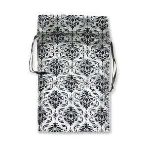    Organza Bag Large Silver/Black Scroll Pattern (Dozen) Jewelry