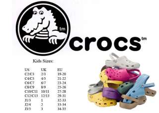 Crocs Kids Cayman Classic Crocband All COLORS Size 6 13 NEW!!  