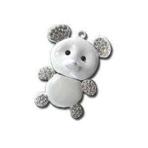  8GB Cute White Crystal Bear Style USB Flash Drive with 