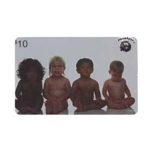 Collectible Phone Card: $10. Four Cute Babies Sitting. Photo by James 