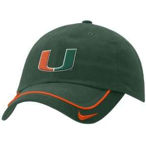  Nike Miami Hurricanes Green Turnstyle Hat: Sports 