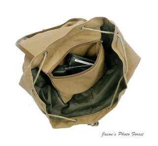 vintage canvas casual pocket leather camera backpack bag for DSLR EVIL 