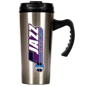  Utah Jazz 16oz Stainless Steel Travel Mug: Sports 