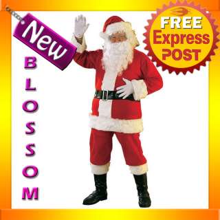 C510 7PCS Flannel Santa Claus Suit Clause Christmas Xmas Fancy Dress 