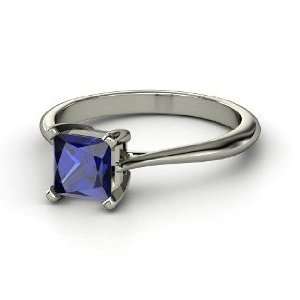    Simply Princess Solitaire, Princess Sapphire Platinum Ring Jewelry