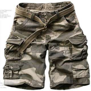 New Mens Casual Camo Multi Pocket Cargo Shorts Pants  