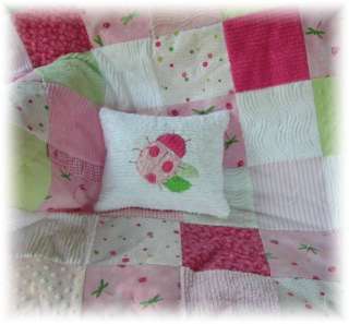 Ladybugs and Dragonflies chenille baby quilt bedding  