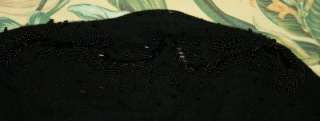 Vtg 60s CYN LES Black GLAM BEADED Cardigan Hook & Eye Sweater Large L 
