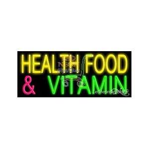  Health Food and Vitamin Neon Sign 13 inch tall x 32 inch 
