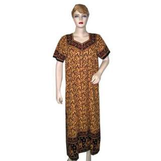   Light Brown Caftan Womens Cotton Kaftan Evening Lounge Gowns Clothing