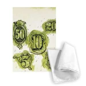 Dollars (ink & w/c on paper) by George Adamson   Tea Towel 100% Cotton 
