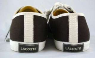 Lacoste Dark Brown Womens Lace Up Canvas Shoes 10M  