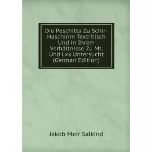   Mt. Und Lxx Untersucht (German Edition) Jakob MeÃ¯r Salkind Books