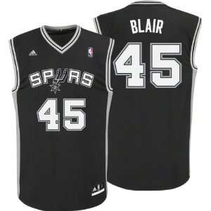 DeJuan Blair Jersey: adidas Black Replica #45 San Antonio Spurs Jersey 
