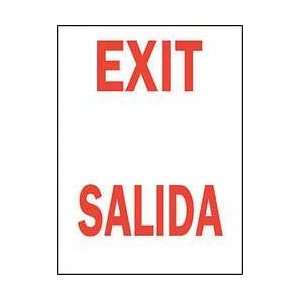 Sign,14x10,exit/salida,polyester   BRADY  Industrial 