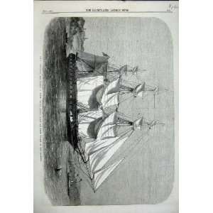    1858 Sailing H.M.S Euryalus Ship Prince Alfred Sea