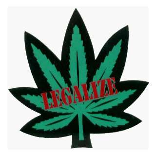  Marijuana Pot Leaf with LEGALIZE in Red   Sticker / Decal (Weed 