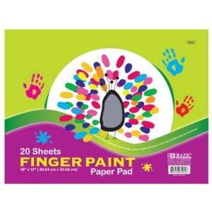  New   BAZIC 20 Ct. 16 X 12 Finger Paint Paper Pad Case 