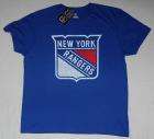   nhl new york rangers distressed primary logo t shirt royal blue size