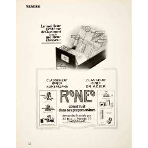 1925 Ad Roneo 30 Rue Paradis Marseille Filing Cabinet Addressograph 
