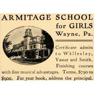  1905 Ad Armitage School Girls Wayne Pennsylvania Music 