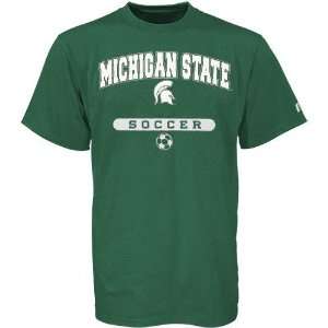 NCAA Russell Michigan State Spartans Green Soccer T shirt 