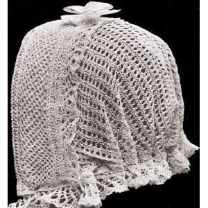 Vintage Knitting PATTERN to make   Knitted Lace Antique Baby Cap Dutch 