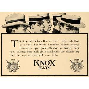 1909 Ad Knox Mens Hats New York Fashion Arnold Hatters   Original 