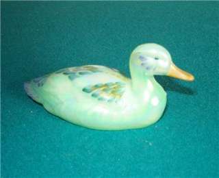 Fenton Opalescent Duck, Hand Paint & Signed, Gorgeous!  