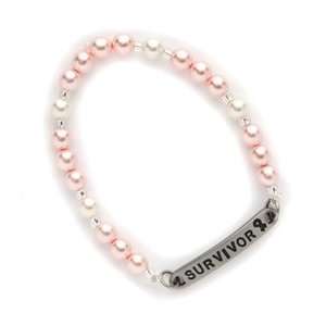   Alert Pink/White Pearl Survivor Bracelet