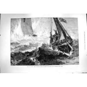  1877 Storm Bishop Rock Lighthouse Scilly Isles Ships: Home 