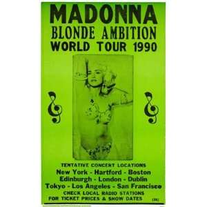  Madonna  Blond Ambition World Tour 1990 Music Poster Print 