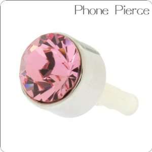: Phone Pierce Earphone Jack Accessory with Swarovski Crystal (Round 