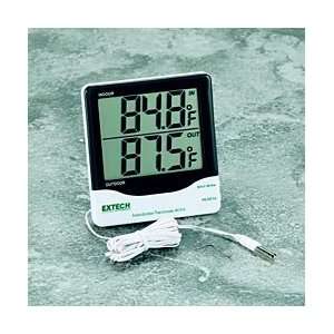 Thermometer, Indoor/Outdoor, 25mm Digits, F/C, Min/Max, Desktop or 