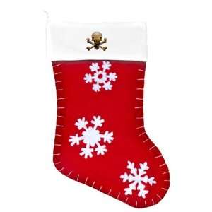  Felt Christmas Stocking Red Skull and Crossbones with 