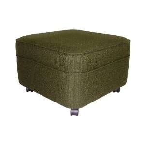 Square Extra Large Mossy Green Fabric Ottoman:  Home 