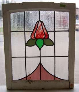 set of 3 Antique Stained Glass Windows Stunning Design  