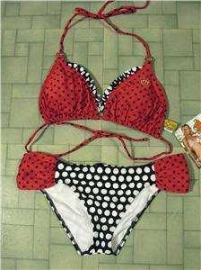 COVER STYLE BIKINI HEART DESIRE RING TRI TOP RUCHED SIDE BOTTOM SZ S 